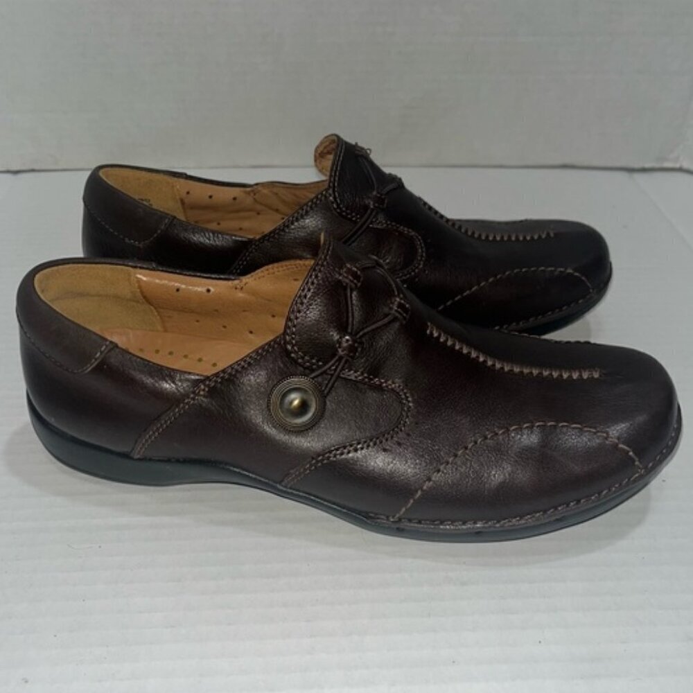 Clarks Unstructured Un Loop Brown Leather Slip-On… - image 2